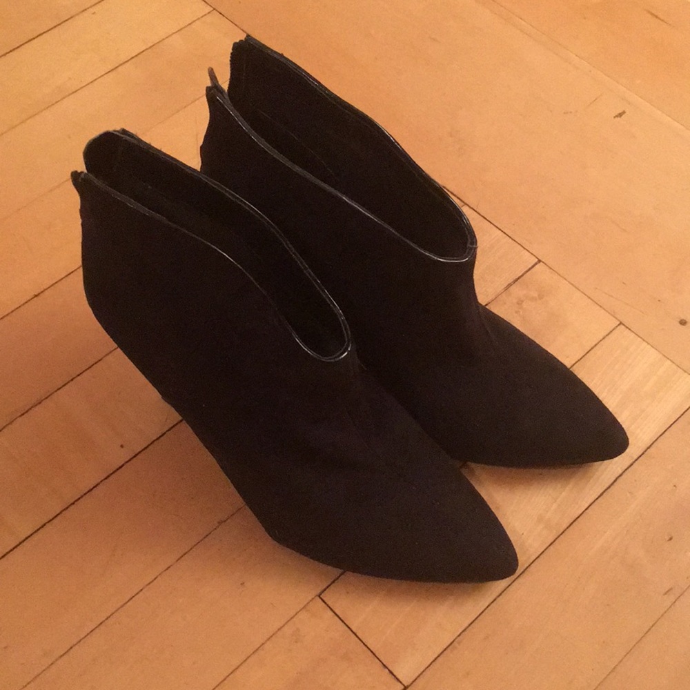 Fabric Black Ankle Heels